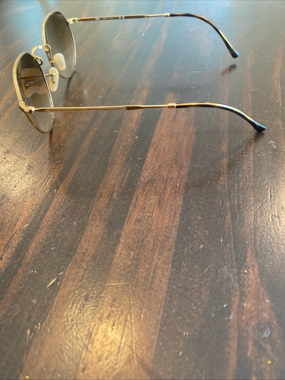 Ray-Ban Gold Frame Sunglasses with Brown Gradient Lenses - Picture 8 of 13